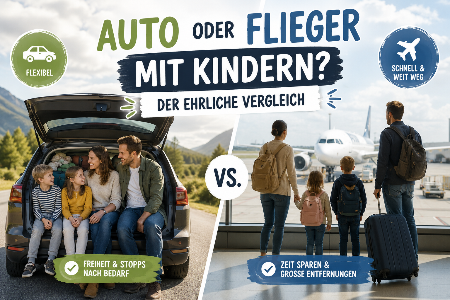 Auto oder Flieger? Entspannt reisen mit Kindern – und die Helfer, die den Unterschied machen
